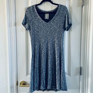 Anthropologie Dolan Gray Blue Left Coast Collection VNeck Mini Dress | Medium